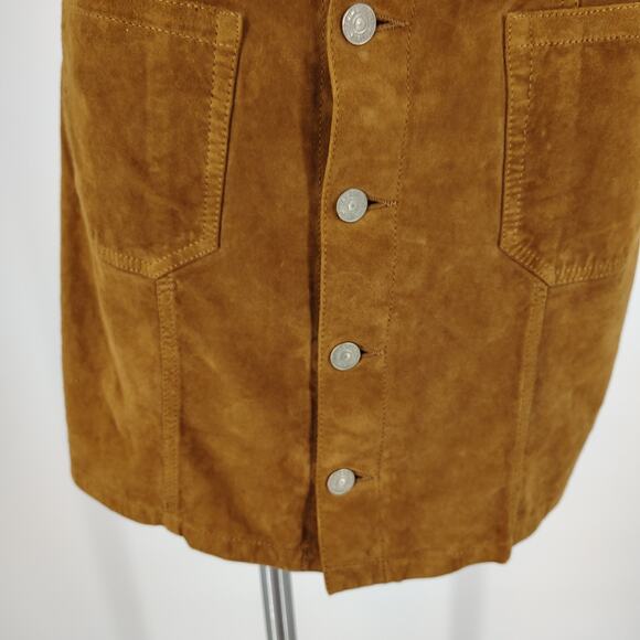 Denim & Supply Ralph Lauren Suede Button Front Skirt Size 30 - Picture 10 of 13